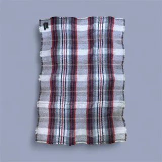 Photo of 47X34 English Heritage 100% Wool Fringed Plaid Blanket Blue Red Gray Couch Throw