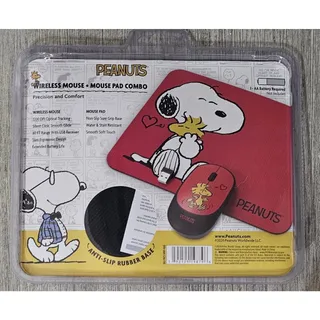 Photo of NEW Peanuts SNOOPY & WOODSTOCK Non-Slip Foam Mouse Pad/Wireless Mouse Combo Set