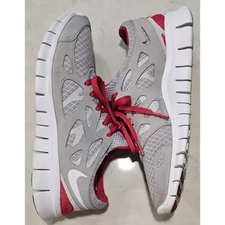 Photo of Nike Free Run+ 2 Women's Size 8 Grey Red Running Shoes 443816-026