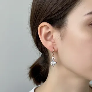 Photo of NWOT Hoop Crystal Earrings