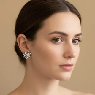 Photo of Snowflake Rhinestone Stud Earrings