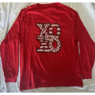Photo of Valentine’s Day XOXO Sequined Women’s Red Long-Sleeved Shirt Size XL