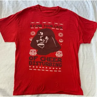 Photo of Star Wars Christmas Darth Vader Men’s Red T-Shirt Size XL