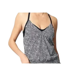 Photo of Athleta Laguna Side Scrunch Black and White Geo Print Tankini Top