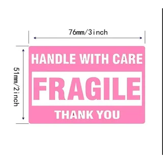 Photo of 120 Fragile Handle With Care Thank You Pink Shipping Stickers