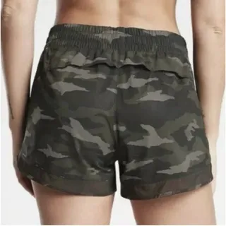 Photo of Athleta Green Camouflage Mesh Racer Run Shorts, Size M