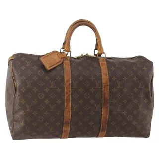 Photo of Louis Vuitton Monogram Keepall 50 Travel Bag Brown
