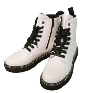 Photo of NIB Cushionaire DUNES Cannon Lace Up Vegan Leather Ankle Boots White Size: 8.5
