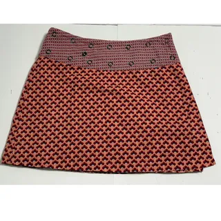 Photo of Asha Roxy Snap Wrap Patterned Cotton Skirt Made in India, Fits Size 2-12