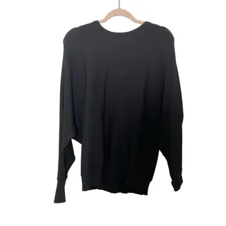 Photo of Express Black Plunged Open Back Large Black Sweater Comfy Cozy Minimalist Boho