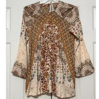 Photo of Free People Stevie Floral Print Tunic Dress, Tea Combo, Size S