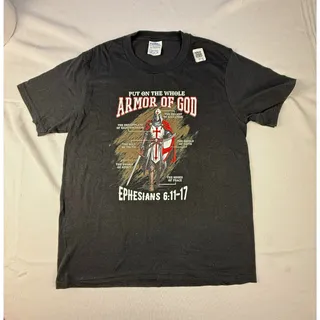 Photo of New Port & Company Youth M 100% Cotton Graphic Tee Armor of God Ephesians 6:11