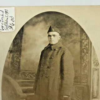 Photo of Antique 1907 Real Photo Postcard Irish British Army Soldier Portrait RPPC