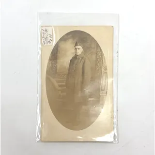Photo of Antique 1907 Real Photo Postcard Irish British Army Soldier Portrait RPPC