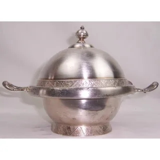 Photo of Antique Hartford Silver Co. Quadruple Plate Butter Dish & Knife Set Model 807
