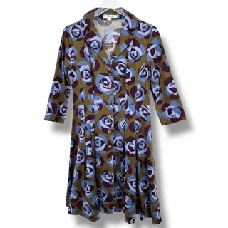Photo of Boden Riviera shirt dress women's 6R rose floral fit and flare button front