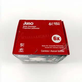 Photo of Copied - 6pk - Juno Lighting WF6 ALO20 SWW5 90CRI CP6 M2 Contractor Select Wafer - White