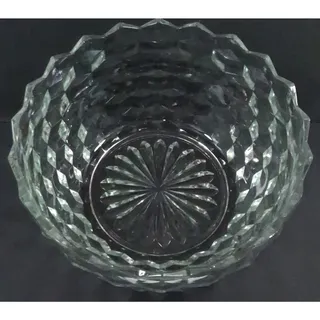 Photo of Vintage Fostoria American Clear Glass Deep Salad Serving Bowl 9.25 Cubist 2056