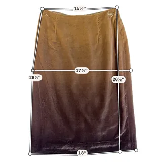 Photo of Ann Taylor LOFT Velvet Pencil Skirt 6 Brown Midi Silk Blend Y2K Minimalist