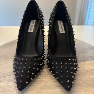 Photo of Steve Madden Black Studded Spike Heels Pointed Toe Stiletto 8.5