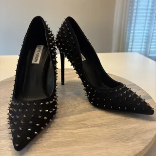 Photo of Steve Madden Black Studded Spike Heels Pointed Toe Stiletto 8.5