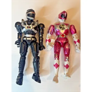 Photo of Mighty Morphin Power Rangers Action Figures Lot Black Pink Red Yellow