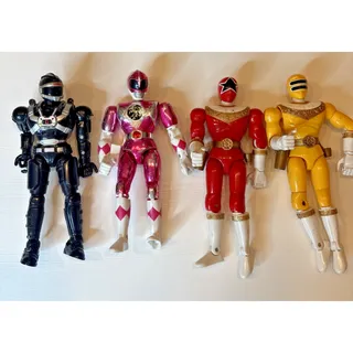 Photo of Mighty Morphin Power Rangers Action Figures Lot Black Pink Red Yellow