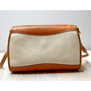 Photo of Vintage Dooney & Bourke All Weather Leather Crossbody Purse Bag Cream Tan USA