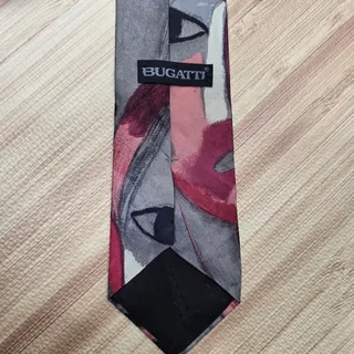 Photo of Vintage Bugatti Multicolor 100% Italian Silk Abstract Face Art Design Necktie