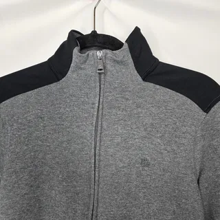 Photo of Lauren Ralph Lauren Gray Black Full Zip Knit Activewear Jacket Size Large