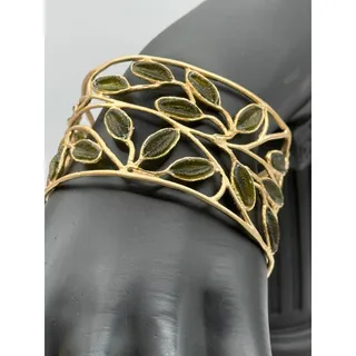 Photo of Michael Vincent Michaud 18K Gold Plated Sage Cuff Bracelet
