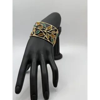 Photo of Michael Vincent Michaud 18K Gold Plated Multi-Sage Cuff Bracelet
