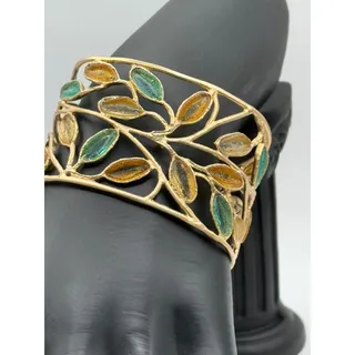 Photo of Michael Vincent Michaud 18K Gold Plated Multi-Sage Cuff Bracelet