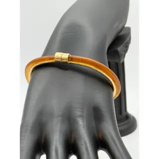 Photo of Michael Vincent Michaud 18K Gold Plated Amber Bangle Bracelet