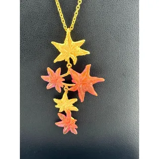 Photo of Michael Vincent Michaud 18K Gold Plated Japanese Maple Pendant Necklace
