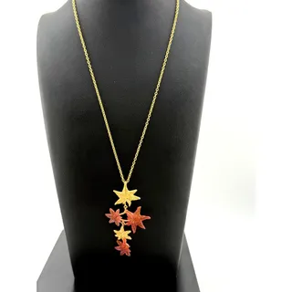 Photo of Michael Vincent Michaud 18K Gold Plated Japanese Maple Pendant Necklace
