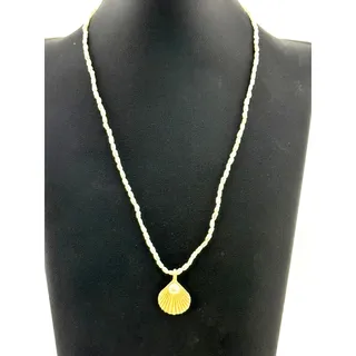 Photo of Michael Michaud Sea Scallop Pendant on Fresh Water Pearl Necklace