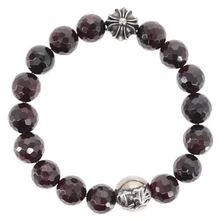 Photo of Chrome Hearts Ch Plus Cross Ball Garnet Bead Bracelet Ag925 Red