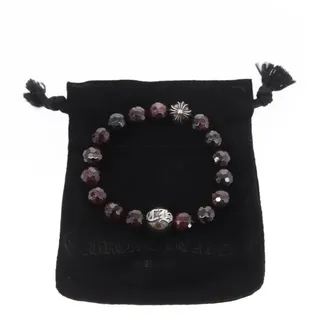 Photo of Chrome Hearts Ch Plus Cross Ball Garnet Bead Bracelet Ag925 Red