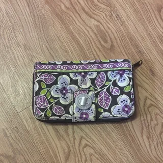 Photo of Vera Bradley Floral Wallet - Purple, Green, Black