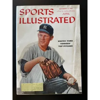Photo of RARE NEWSSTAND September 1956 Whitey Ford 1st Cover Sports Illustrated Yankees