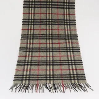 Photo of Burberry Nova Check Wool Scarf Gray