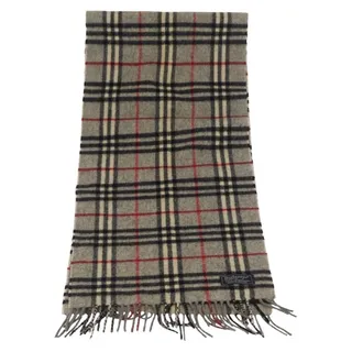Photo of Burberry Nova Check Wool Scarf Gray