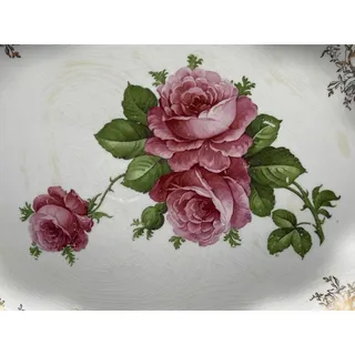Photo of Vintage (1905-1916) Homer Laughlin “The Angelus” Floral Pattern Serving Platter - Rare!