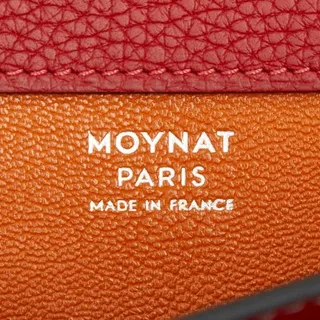 Photo of Moynat Clutch Bag Second Bag Khaki Red Leather