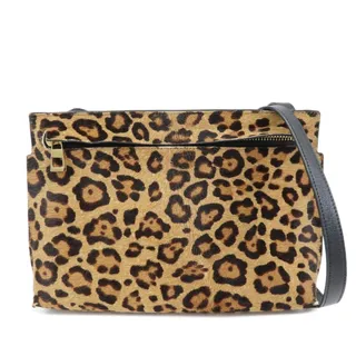 Photo of Loewe Calfskin Shoulder Bag Leopard Print Brown