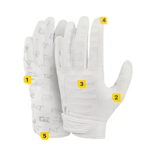 Photo of NXTRND G2 PRO Adult Football Gloves White Silver Receiver Men's Medium NWT