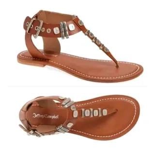 Photo of New Anthropologie by Jeffrey Campbell Leif Thong Sandals $115 SIZE 8/39 Brown