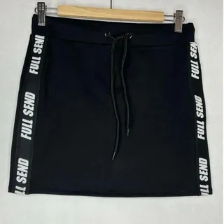 Photo of π¨FULL SEND / NELK BOYS Jacquard Skirt Logo BLACK/WHITE Size: XS Style No: FS039