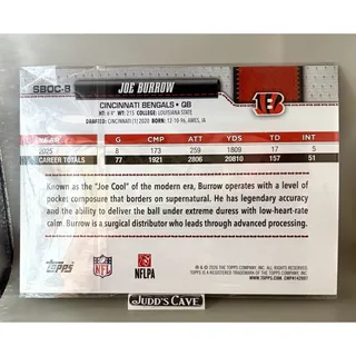 Photo of 🚨 2026 Topps Flagship Football JOE BURROW Oversized Card SBOC-8 Bengals 🏈